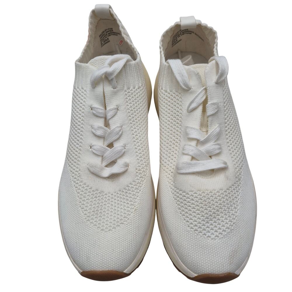 NORDSTROM RACK Lesley Sneaker white knit stretch Women's Size 8 M